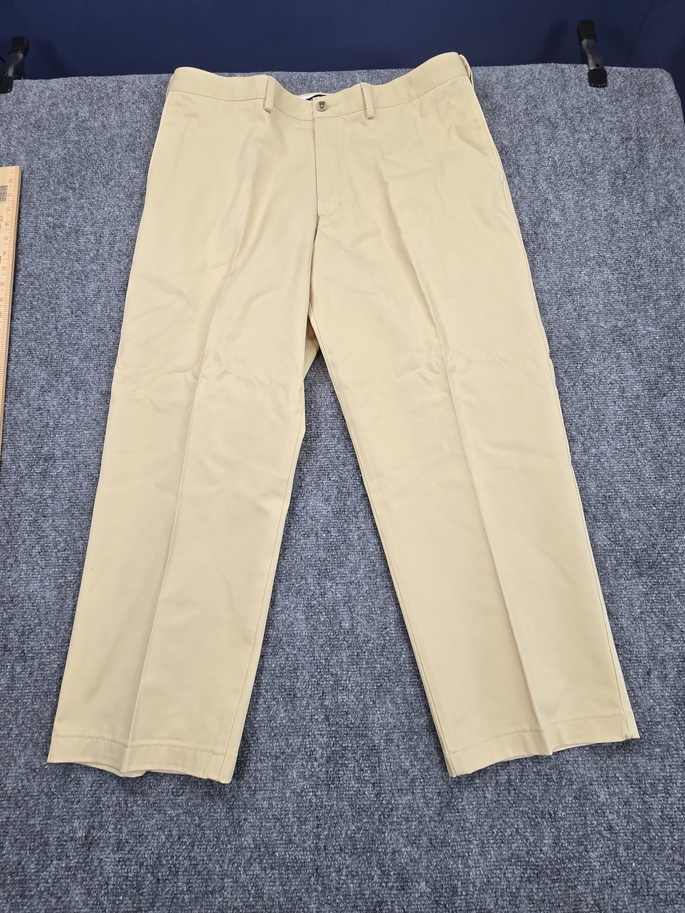 Lands' End Mens Chino Pants 38 Khaki Traditional Fit Flat Front Business Casual